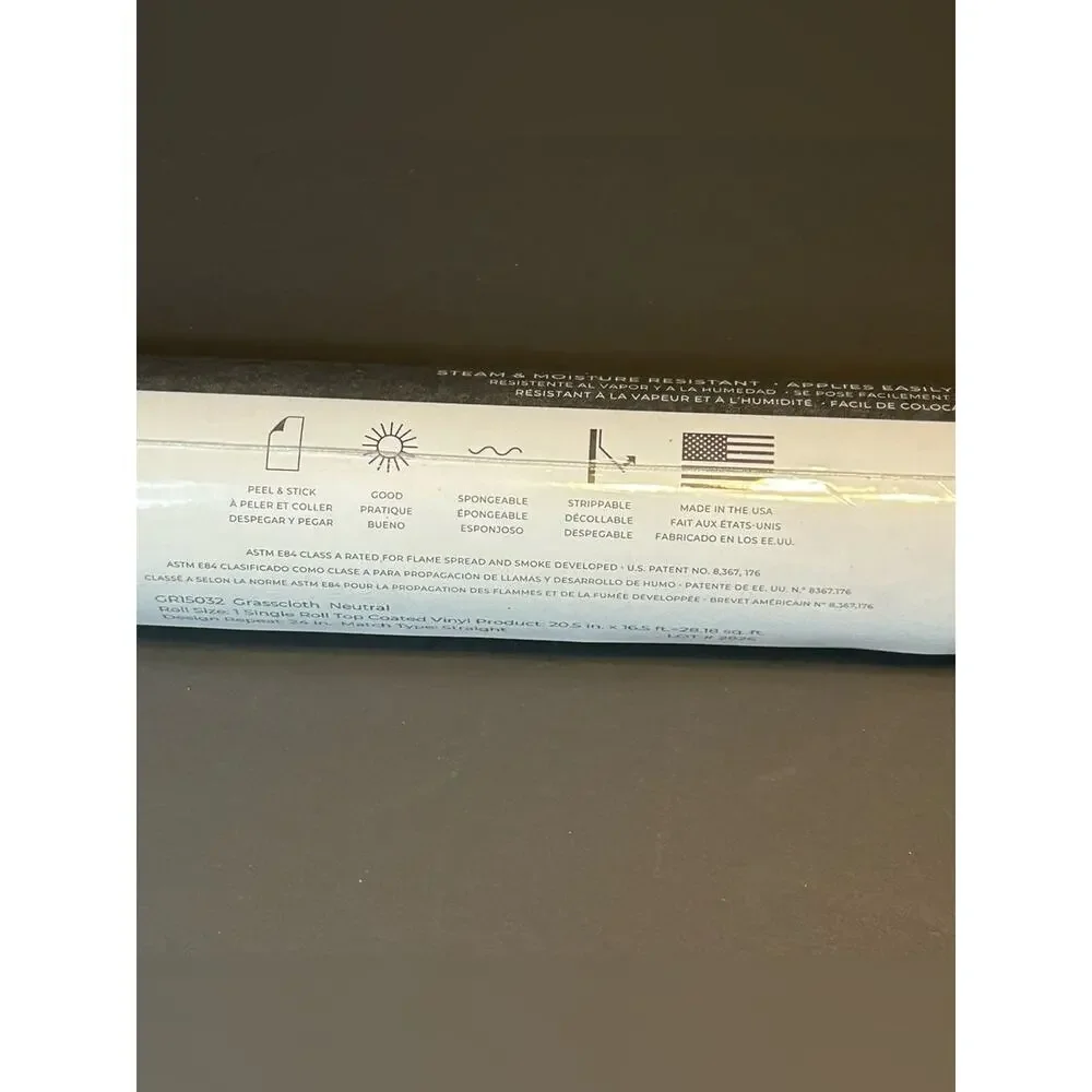 Wallpaper Tempaper Faux Grasscloth Neutral Textured Removable Peel & Stick